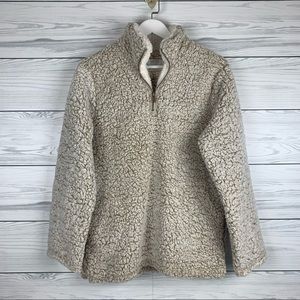 Mod On Trend Quarter Zip Sherpa Sweater Large